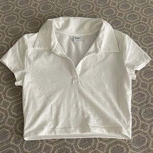 TNA / Aritzia- Small White Crop Top